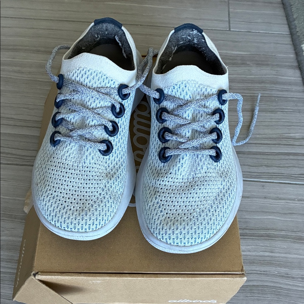 Allbirds white and Blue Sneakers in size 7 women